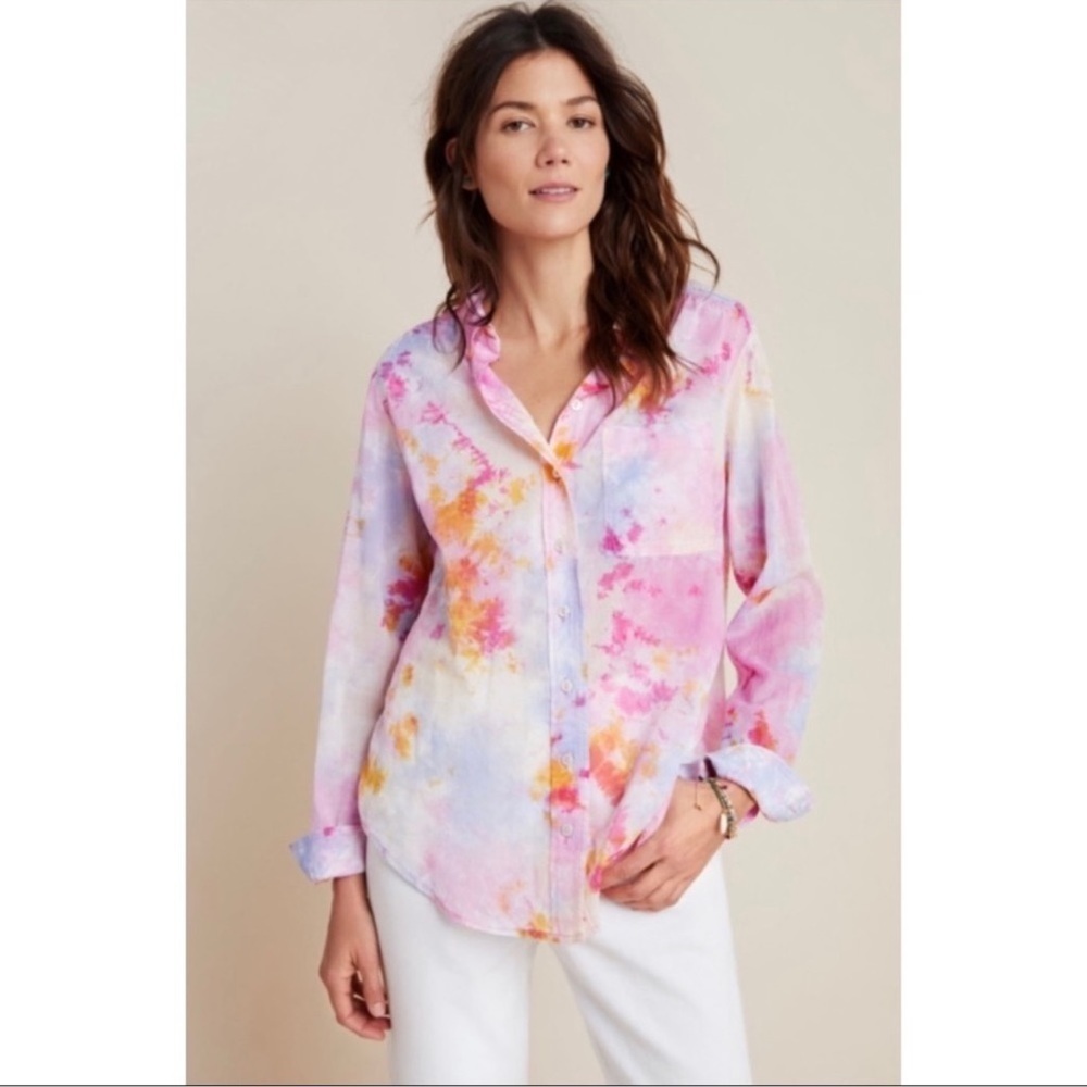 Anthropologie Pilcro & The Letterpress Tie-Dye Button Down Shirt